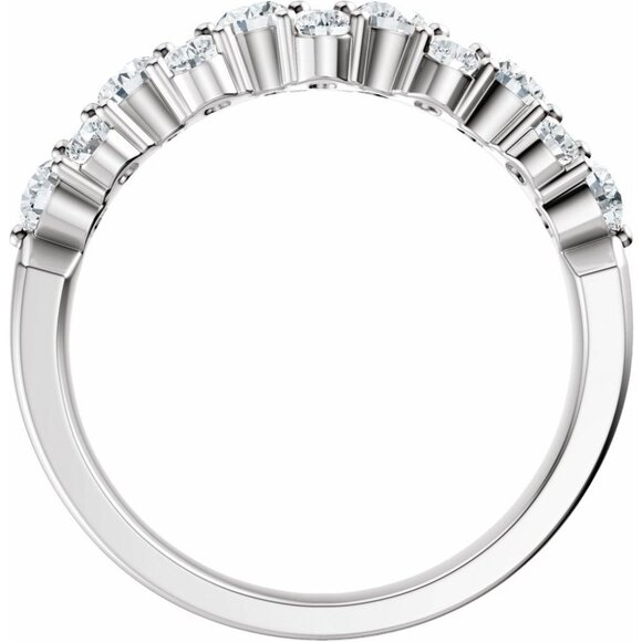 14K Gold 1 CTW Lab-Grown Diamond Anniversary Band – Rhodium-Plated | VS Clarity - Picture 3 of 5